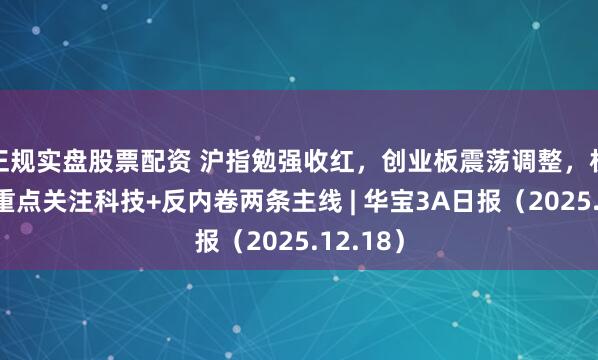 正规实盘股票配资 沪指勉强收红，创业板震荡调整，机构建议重点关注科技+反内卷两条主线 | 华宝3A日报（2025.12.18）