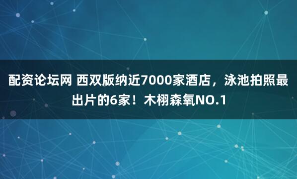 配资论坛网 西双版纳近7000家酒店，泳池拍照最出片的6家！木栩森氧NO.1